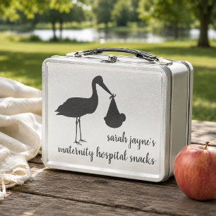 Stork Delivery Custom Retro Metal Lunch Box