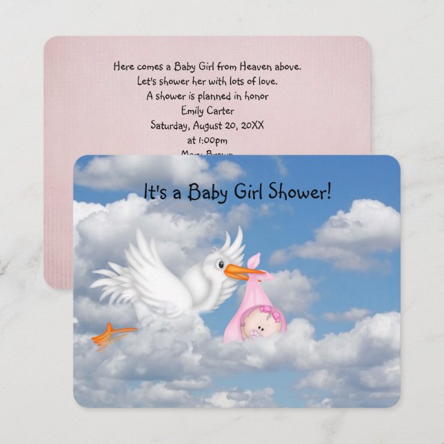 Stork Delivery Invitation (Front/Back)