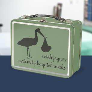 Stork Delivery Mum to Be Retro Metal Lunch Box