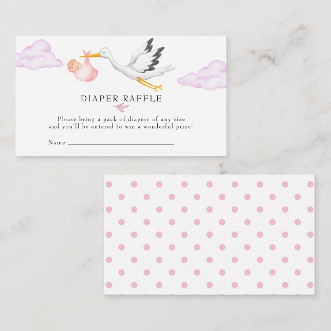 Stork | Diaper Raffle Enclosure Card (Front/Back)