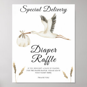 stork - diaper raffle poster