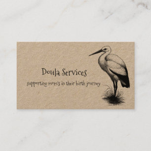 Stork Doula Or Midwife Kraft Business Card