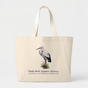 Stork Doula Or Midwife Promotional Large Tote Bag
