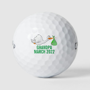 Stork Grandpa/Uncle Baby Announcement Golf Balls