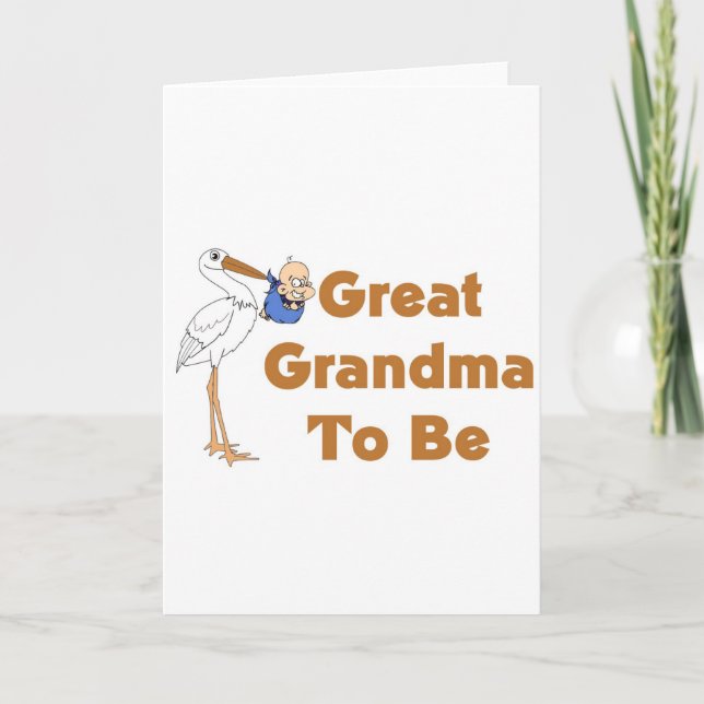 Stork Great Grandma To Be Card (Front)