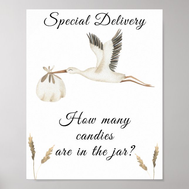 stork - guess how many candies are in the jar poster (Front)