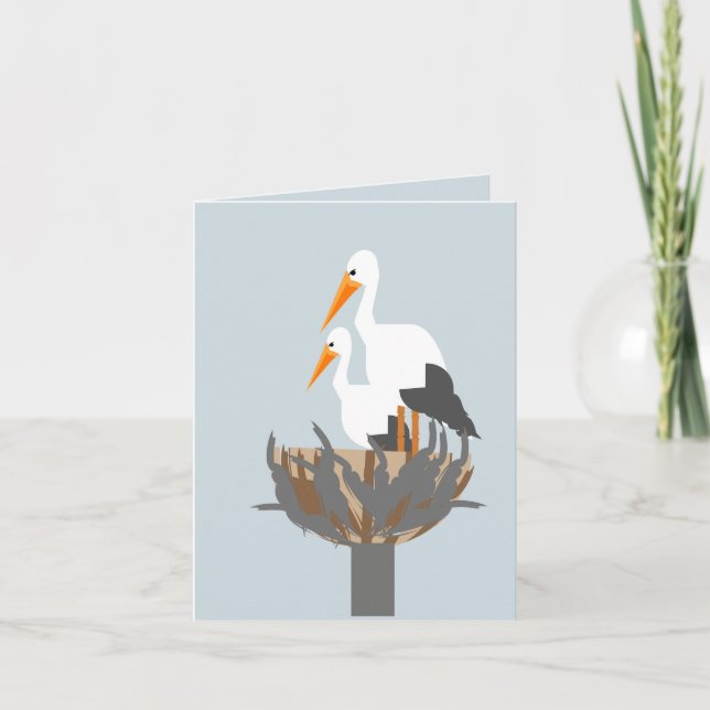 Stork in a nest card (Front)