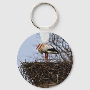 Stork in Nest Key Ring