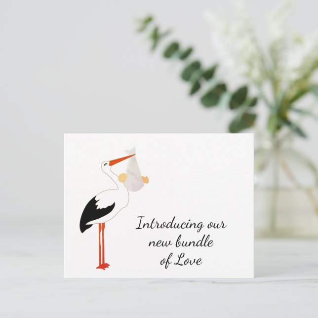 Stork merchandise postcard (Standing Front)