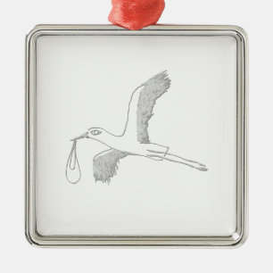stork metal tree decoration