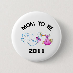Stork Mum to Be 6 Cm Round Badge