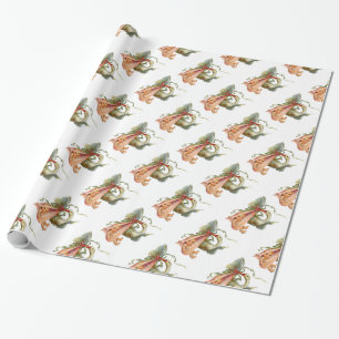 STORK PINK WHITE BABY GIRL SHOWER WRAPPING PAPER