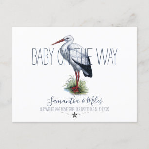 Stork Pregnancy Announcement Postcard
