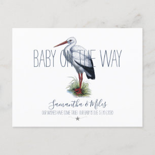 Stork Pregnancy Announcement Postcard
