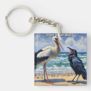 Stork Raven Mad – Beach Bird Banter Key Ring