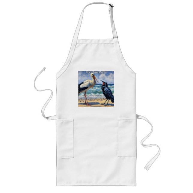 Stork Raven Mad – Beach Bird Banter Long Apron (Front)