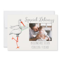 Stork Special Delivery Baby Announcement