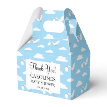 Stork Special Delivery Baby Shower Blue Clouds