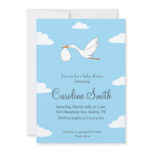 Stork Special Delivery Baby Shower Invitation 