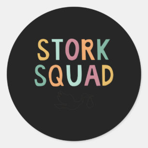 Stork Squad Labour And Delivery Classic Round Sticker