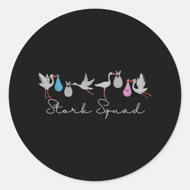 Stork Squad Nurse Labour And Delivery Edition  Classic Round Sticker (Front)