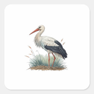 Stork Square Sticker