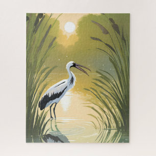 Stork Swamp Everglades National Park Watercolor Jigsaw Puzzle