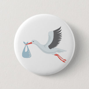 Stork The Delivery 6 Cm Round Badge
