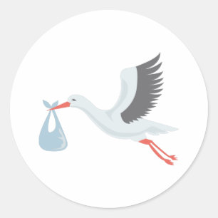 Stork The Delivery Classic Round Sticker