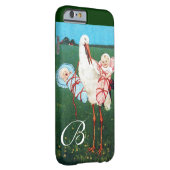 STORK TWIN BABY SHOWER MONOGRAM Case-Mate iPhone CASE (Back/Right)