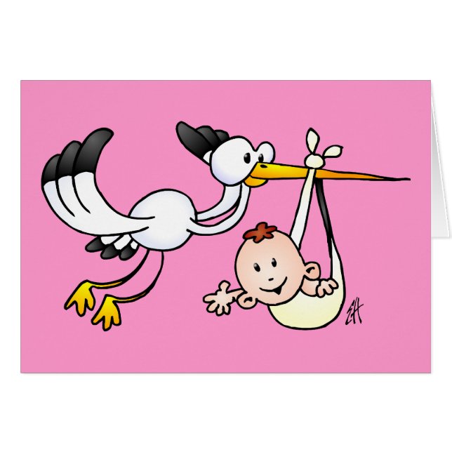 Stork with baby (Front Horizontal)