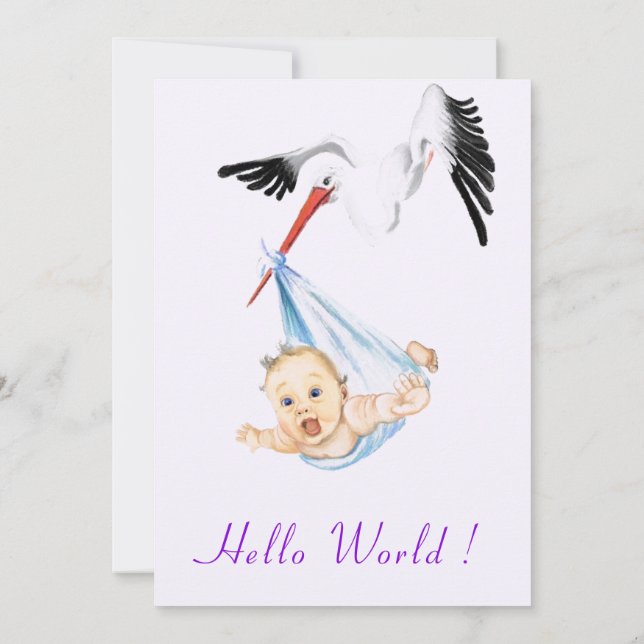 Stork with Baby Shower Invitation Funny Design (Back)
