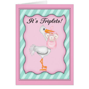 Stork with Girl Triplets