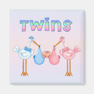 Stork with Twins Magnet