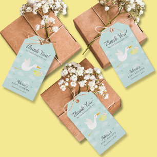 Stork Yellow Bundle Neutral Baby Shower Favour Gift Tags