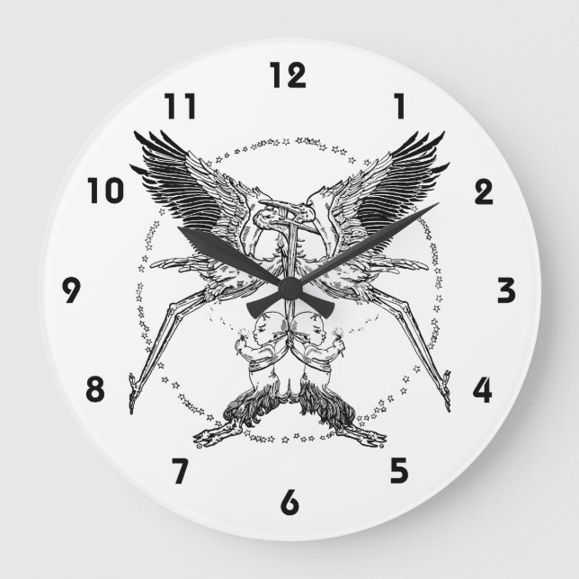 Storks and Satyrs Large Clock (Front)