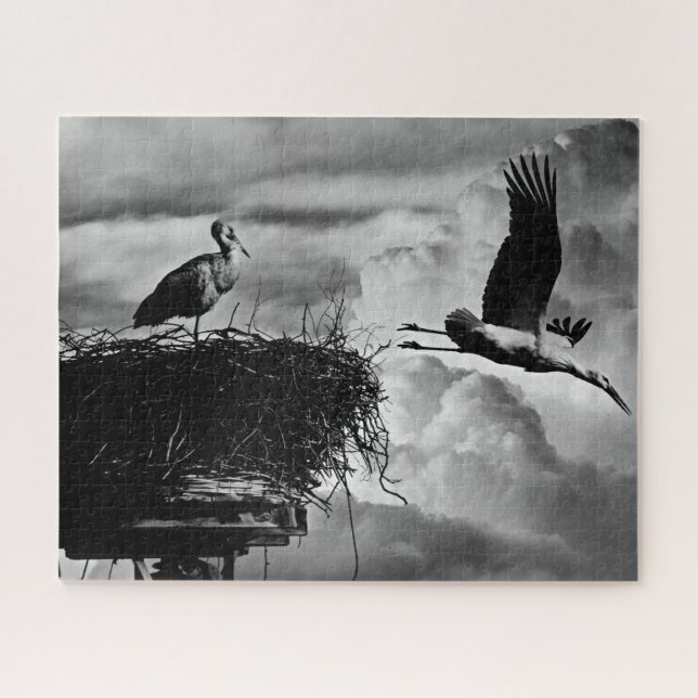 Storks in Black & White, Jigsaw Puzzle (Horizontal)