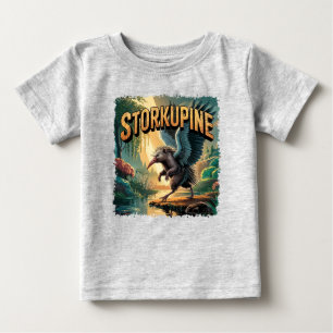 Storkupine Illustration – Stork Porcupine Funny Baby T-Shirt