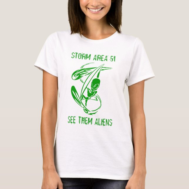 Storm Area 51 Green Alien T-Shirt (Front)