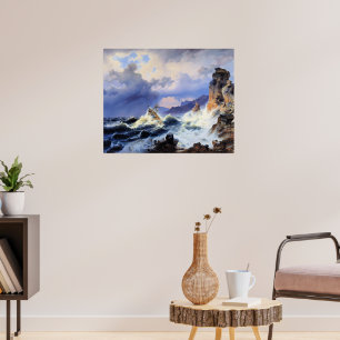 Storm at Sea off Norwegian Coast Poster