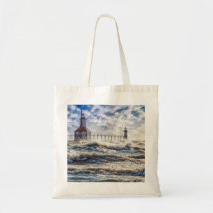 Storm At St Joseph Lighthouse Tote Bag
