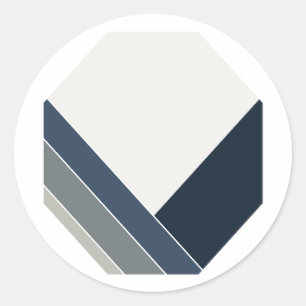 Storm Blue and Grey City Summer Home Classic Round Sticker