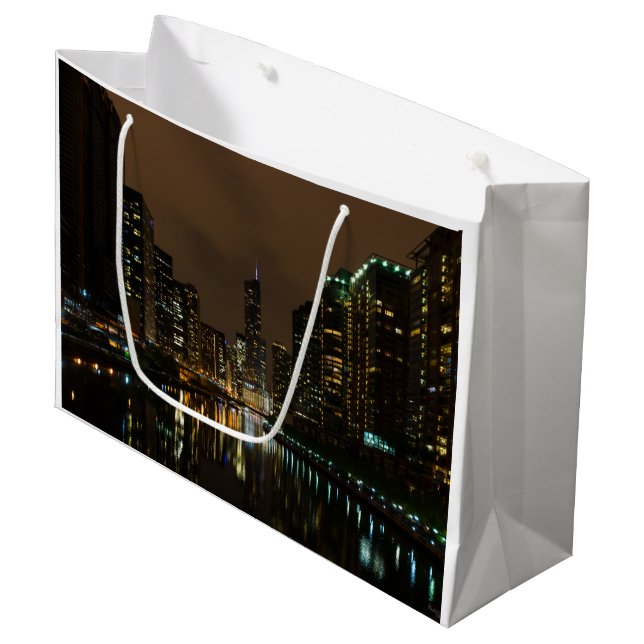 Storm Brewing Over Chicago Large Gift Bag (Front Angled)
