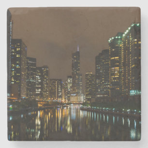 Storm Brewing Over Chicago Stone Coaster