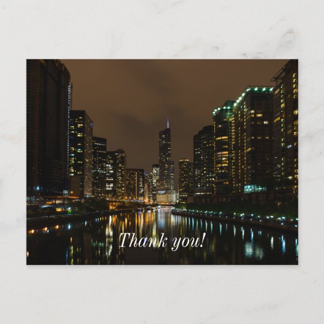 Storm Brewing Over Chicago Thank You Postcard (Front)