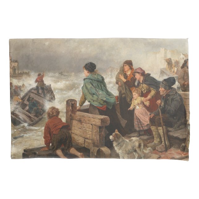 Storm by the Coast (by Rudolf Jordan) Pillowcase (Front-Left)