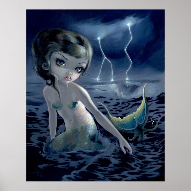 Storm Chaser ART PRINT mermaid gothic fantasy (Front)