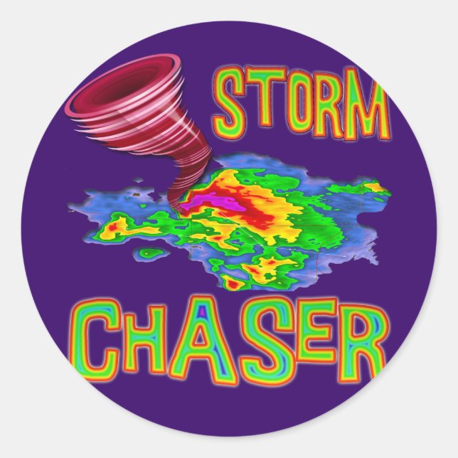 Storm Chaser Classic Round Sticker (Front)