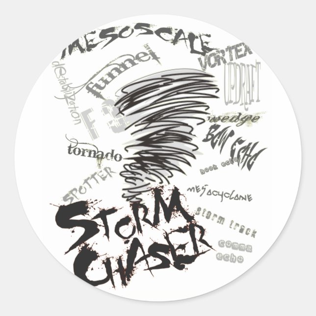 Storm Chaser Classic Round Sticker (Front)