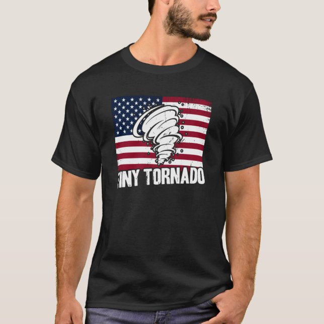 Storm Chaser Hurricane Meteorology Tiny Tornado US T-Shirt (Front)